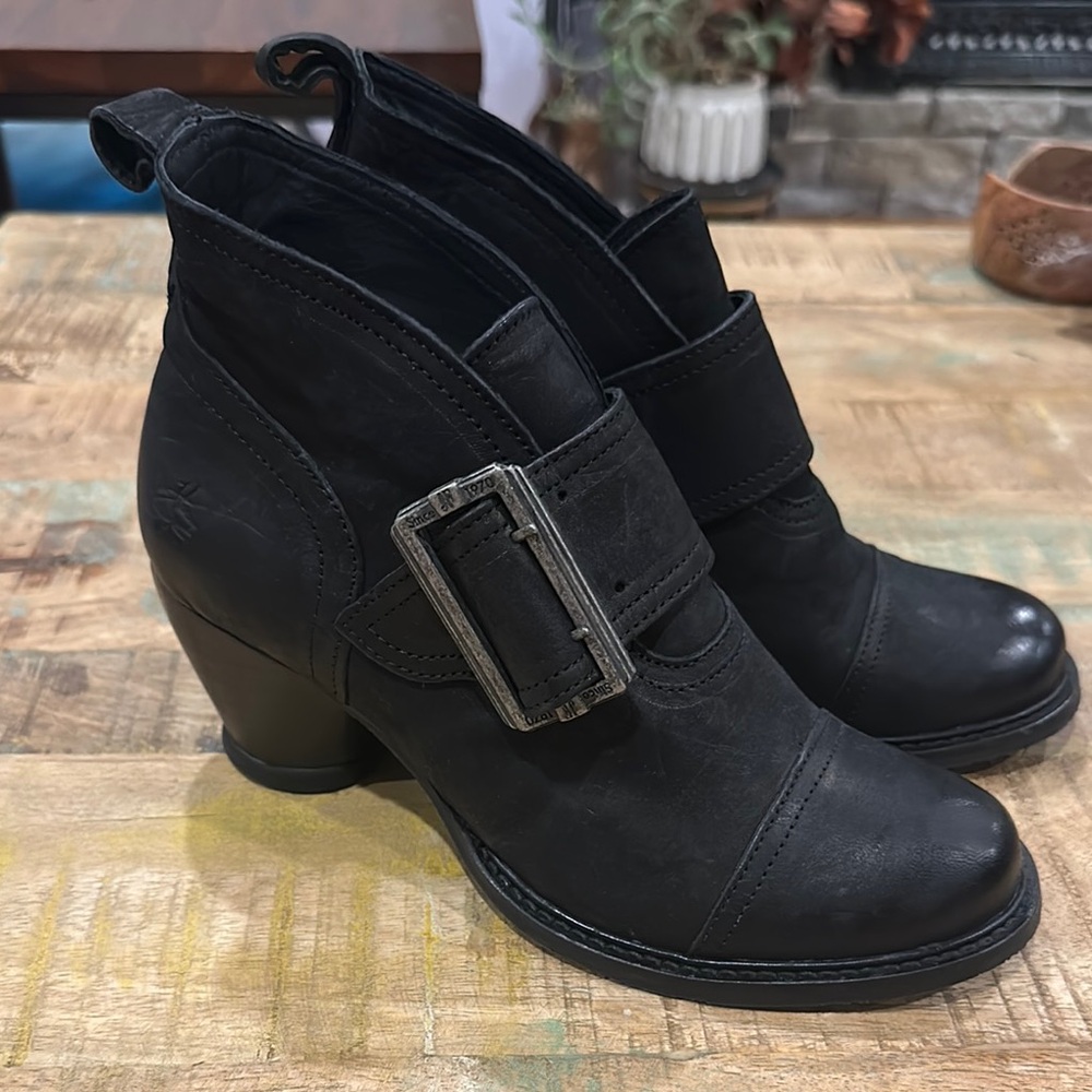 John Fluevog Women's Porter Black Ankle Boots, Size 7.5